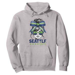 Seattle Girl Hoodie Funny Sport Fan Game Day Messy Bun TS11 Ice Gray Print Your Wear