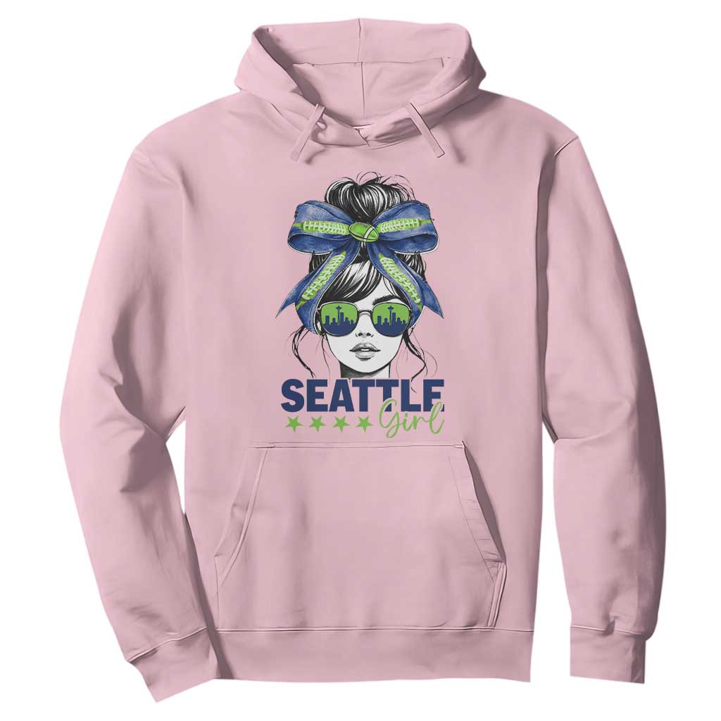 Seattle Girl Hoodie Funny Sport Fan Game Day Messy Bun TS11 Light Pink Print Your Wear