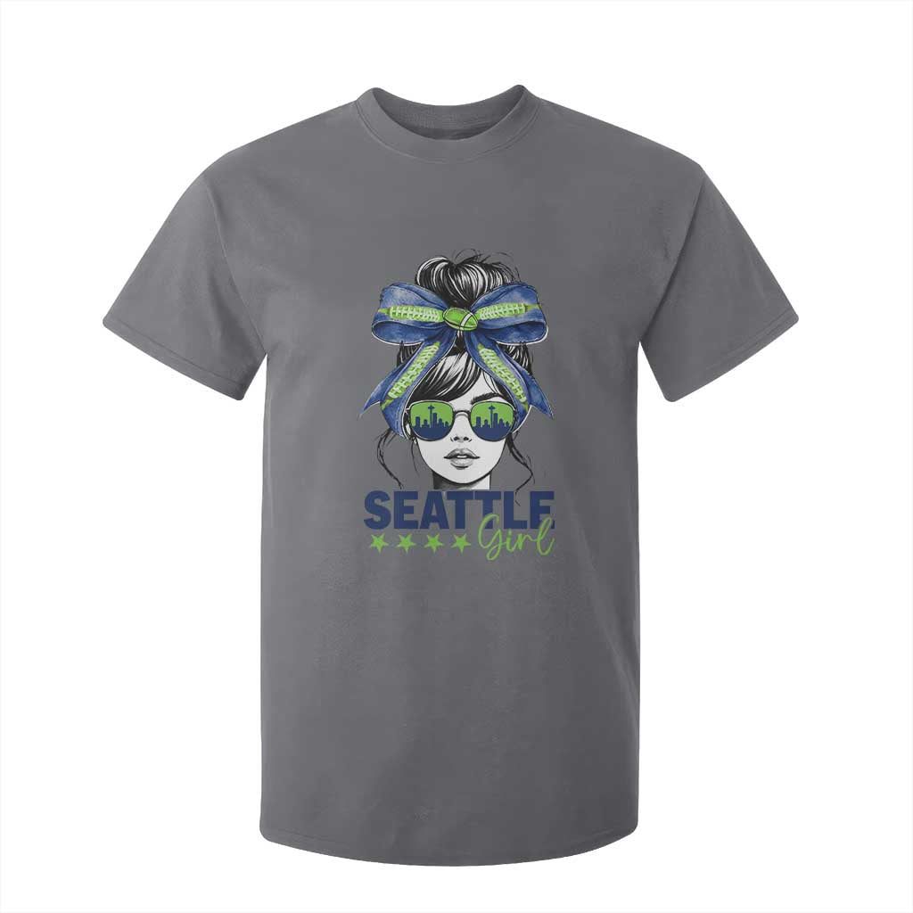 Seattle Girl T Shirt For Kid Funny Sport Fan Game Day Messy Bun TS11 Charcoal Print Your Wear