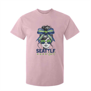 Seattle Girl T Shirt For Kid Funny Sport Fan Game Day Messy Bun TS11 Light Pink Print Your Wear