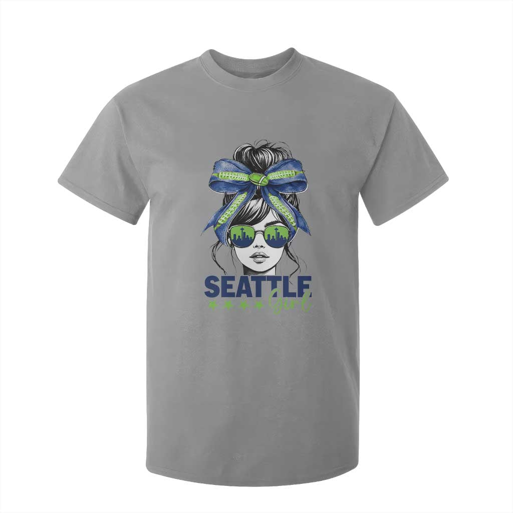 Seattle Girl T Shirt For Kid Funny Sport Fan Game Day Messy Bun TS11 Sport Gray Print Your Wear