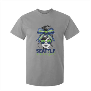 Seattle Girl T Shirt For Kid Funny Sport Fan Game Day Messy Bun TS11 Sport Gray Print Your Wear