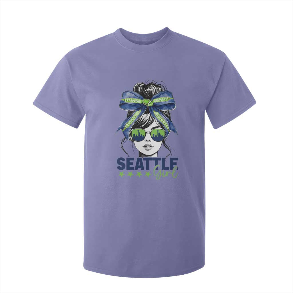 Seattle Girl T Shirt For Kid Funny Sport Fan Game Day Messy Bun TS11 Violet Print Your Wear