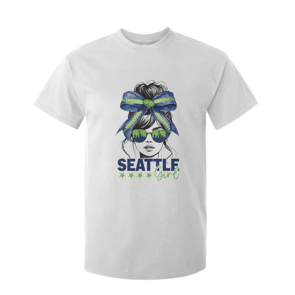 Seattle Girl T Shirt For Kid Funny Sport Fan Game Day Messy Bun TS11 White Print Your Wear