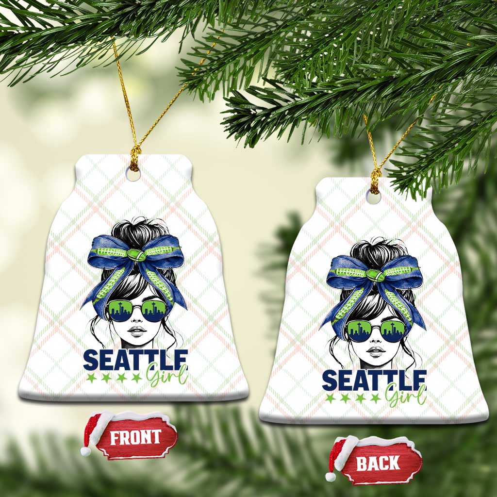 Seattle Girl Ceramic Ornament Funny Sport Fan Game Day Messy Bun TS11 Print Your Wear