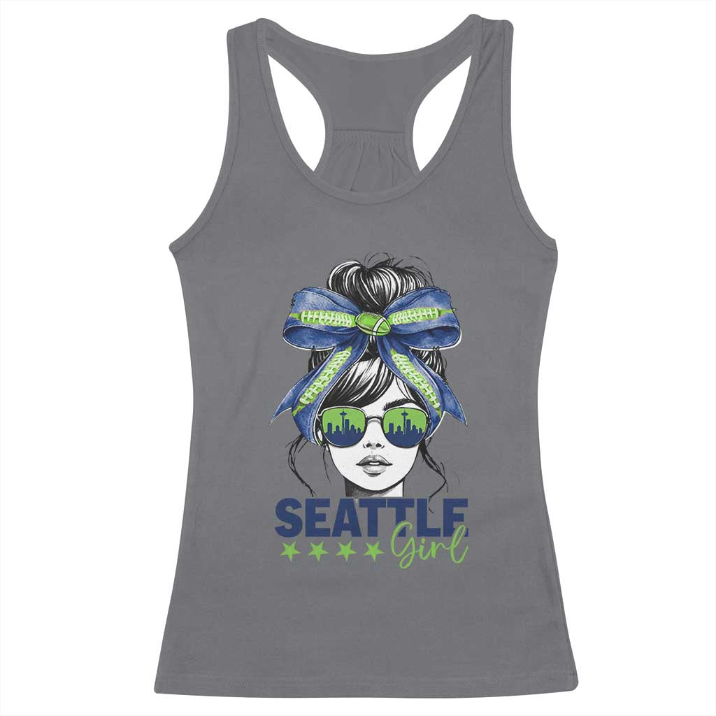 Seattle Girl Racerback Tank Top Funny Sport Fan Game Day Messy Bun TS11 Charcoal Print Your Wear