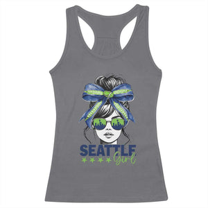 Seattle Girl Racerback Tank Top Funny Sport Fan Game Day Messy Bun TS11 Charcoal Print Your Wear