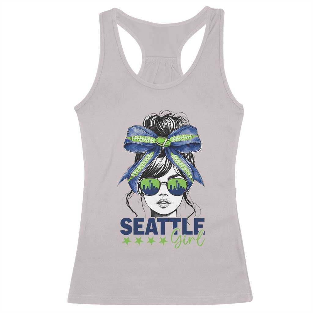 Seattle Girl Racerback Tank Top Funny Sport Fan Game Day Messy Bun TS11 Ice Gray Print Your Wear