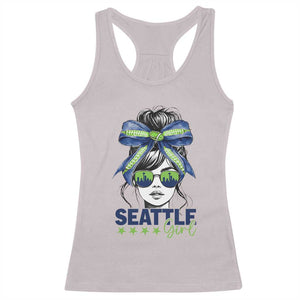Seattle Girl Racerback Tank Top Funny Sport Fan Game Day Messy Bun TS11 Ice Gray Print Your Wear