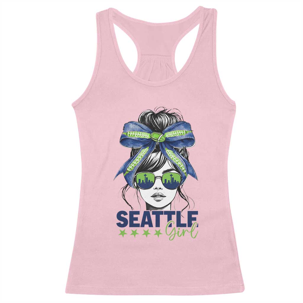 Seattle Girl Racerback Tank Top Funny Sport Fan Game Day Messy Bun TS11 Light Pink Print Your Wear