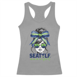 Seattle Girl Racerback Tank Top Funny Sport Fan Game Day Messy Bun TS11 Sport Gray Print Your Wear