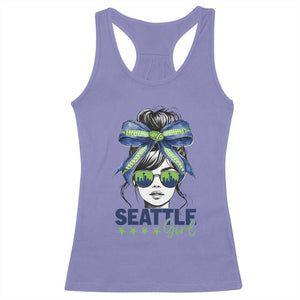 Seattle Girl Racerback Tank Top Funny Sport Fan Game Day Messy Bun TS11 Violet Print Your Wear