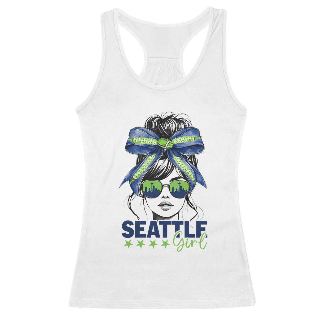 Seattle Girl Racerback Tank Top Funny Sport Fan Game Day Messy Bun TS11 White Print Your Wear