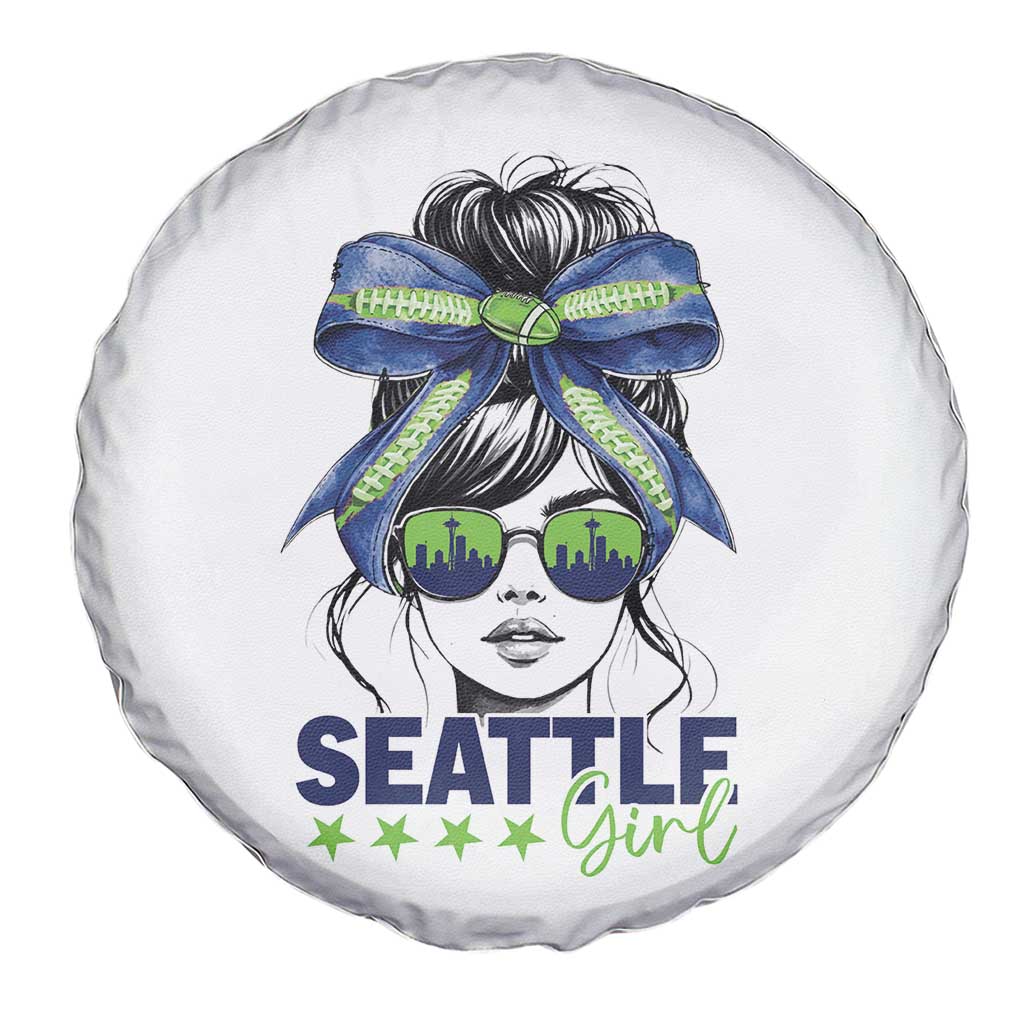 Seattle Girl Spare Tire Cover Funny Sport Fan Game Day Messy Bun TS11 Print Your Wear