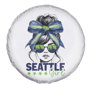 Seattle Girl Spare Tire Cover Funny Sport Fan Game Day Messy Bun TS11 Print Your Wear