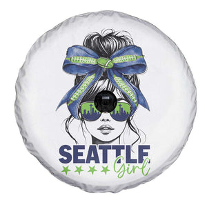 Seattle Girl Spare Tire Cover Funny Sport Fan Game Day Messy Bun TS11 Print Your Wear