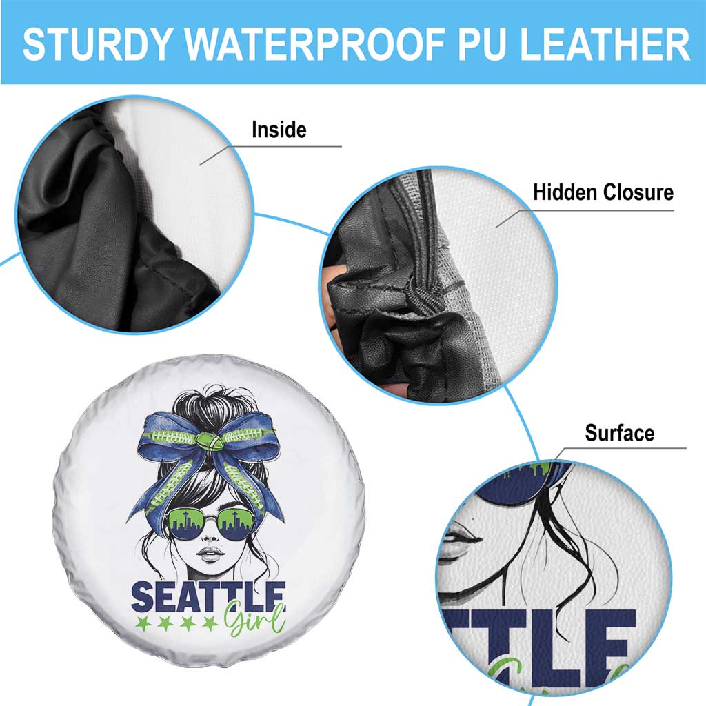 Seattle Girl Spare Tire Cover Funny Sport Fan Game Day Messy Bun TS11 Print Your Wear