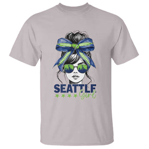 Seattle Girl T Shirt Funny Sport Fan Game Day Messy Bun TS11 Ice Gray Print Your Wear