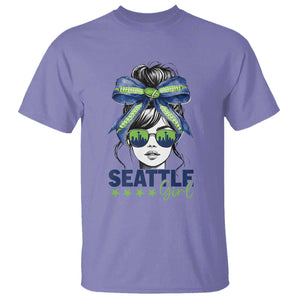Seattle Girl T Shirt Funny Sport Fan Game Day Messy Bun TS11 Violet Print Your Wear