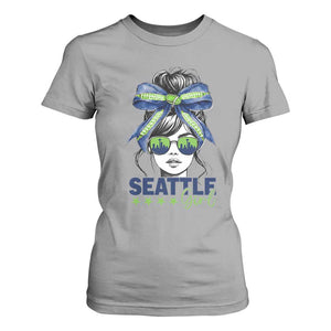 Seattle Girl T Shirt For Women Funny Sport Fan Game Day Messy Bun TS11 Sport Gray Print Your Wear