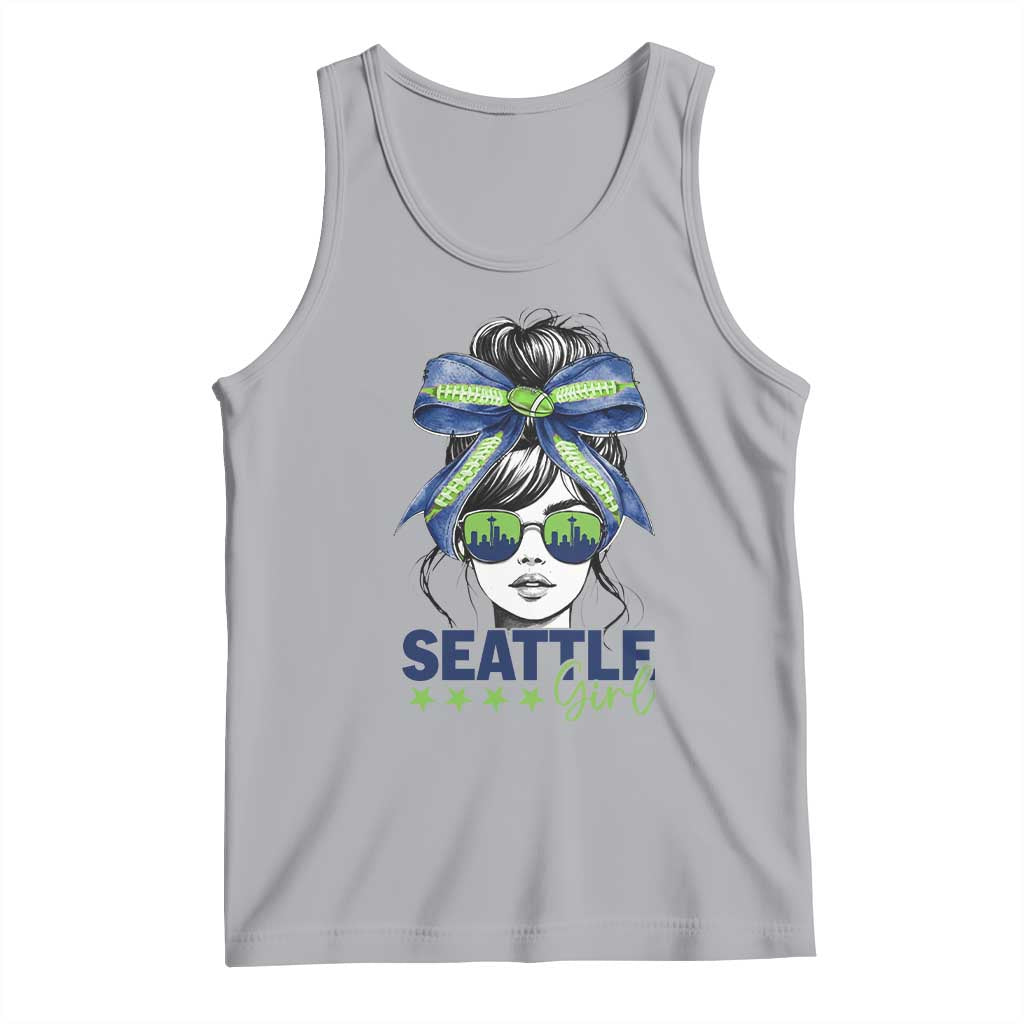 Seattle Girl Tank Top Funny Sport Fan Game Day Messy Bun TS11 Athletic Heather Print Your Wear