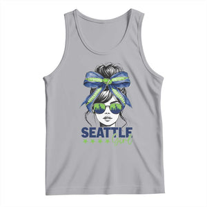 Seattle Girl Tank Top Funny Sport Fan Game Day Messy Bun TS11 Athletic Heather Print Your Wear