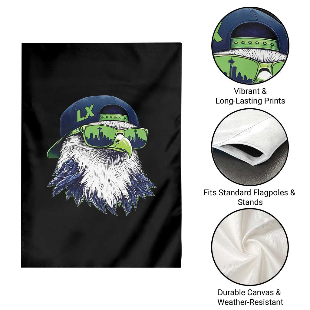 Vintage Hawk Graphic LX Cap Seattle Skyline Game Day Garden Flag TS11 Print Your Wear