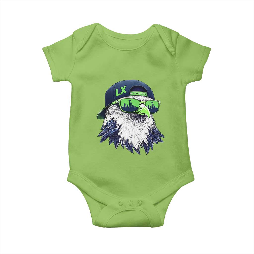 Vintage Hawk Graphic LX Cap Seattle Skyline Game Day Baby Onesie TS11 Lime Print Your Wear