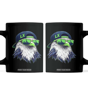 Vintage Hawk Graphic LX Cap Seattle Skyline Game Day Coffee Mug TS11 Black Print Your Wear