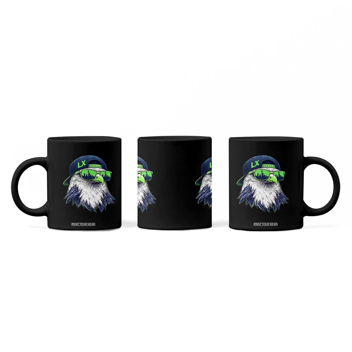Vintage Hawk Graphic LX Cap Seattle Skyline Game Day Coffee Mug TS11 Print Your Wear
