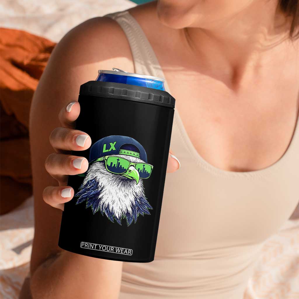 Vintage Hawk Graphic LX Cap Seattle Skyline Game Day 4 in 1 Can Cooler Tumbler TS11 Print Your Wear