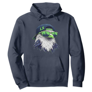 Vintage Hawk Graphic LX Cap Seattle Skyline Game Day Hoodie TS11 Navy Print Your Wear