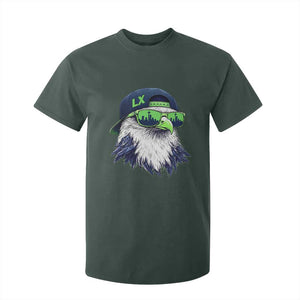 Vintage Hawk Graphic LX Cap Seattle Skyline Game Day T Shirt For Kid TS11 Dark Forest Green Print Your Wear