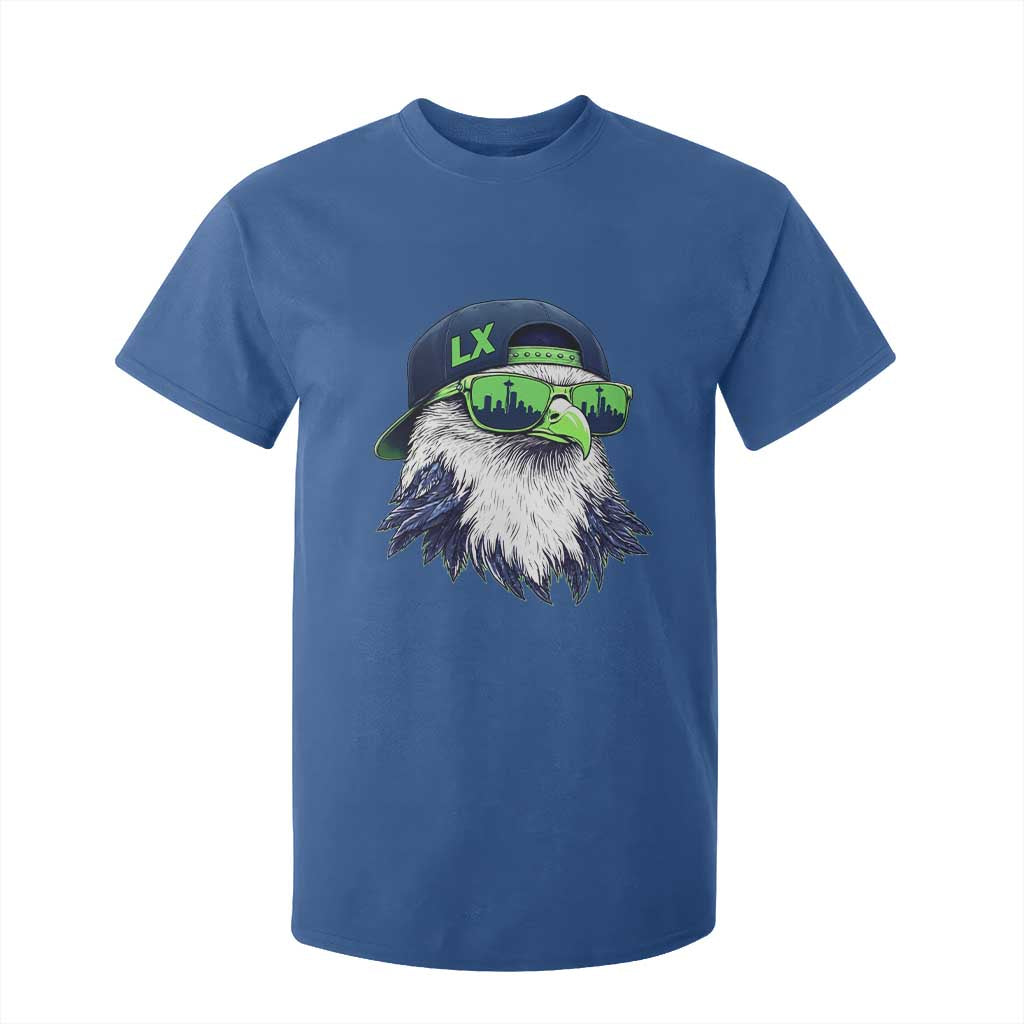 Vintage Hawk Graphic LX Cap Seattle Skyline Game Day T Shirt For Kid TS11 Royal Blue Print Your Wear