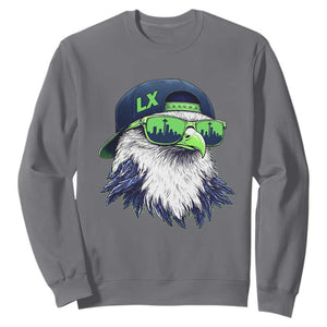Vintage Hawk Graphic LX Cap Seattle Skyline Game Day Sweatshirt TS11 Charcoal Print Your Wear