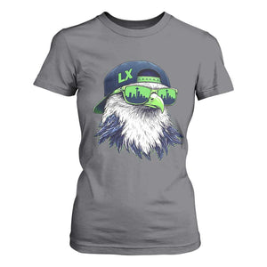 Vintage Hawk Graphic LX Cap Seattle Skyline Game Day T Shirt For Women TS11 Charcoal Print Your Wear