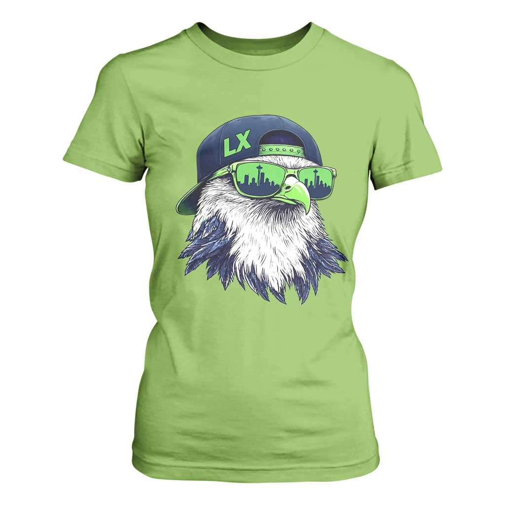 Vintage Hawk Graphic LX Cap Seattle Skyline Game Day T Shirt For Women TS11 Lime Print Your Wear