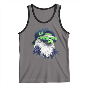 Vintage Hawk Graphic LX Cap Seattle Skyline Game Day Tank Top TS11 Deep Heather Black Print Your Wear