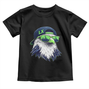 Vintage Hawk Graphic LX Cap Seattle Skyline Game Day Toddler T Shirt TS11 Black Print Your Wear