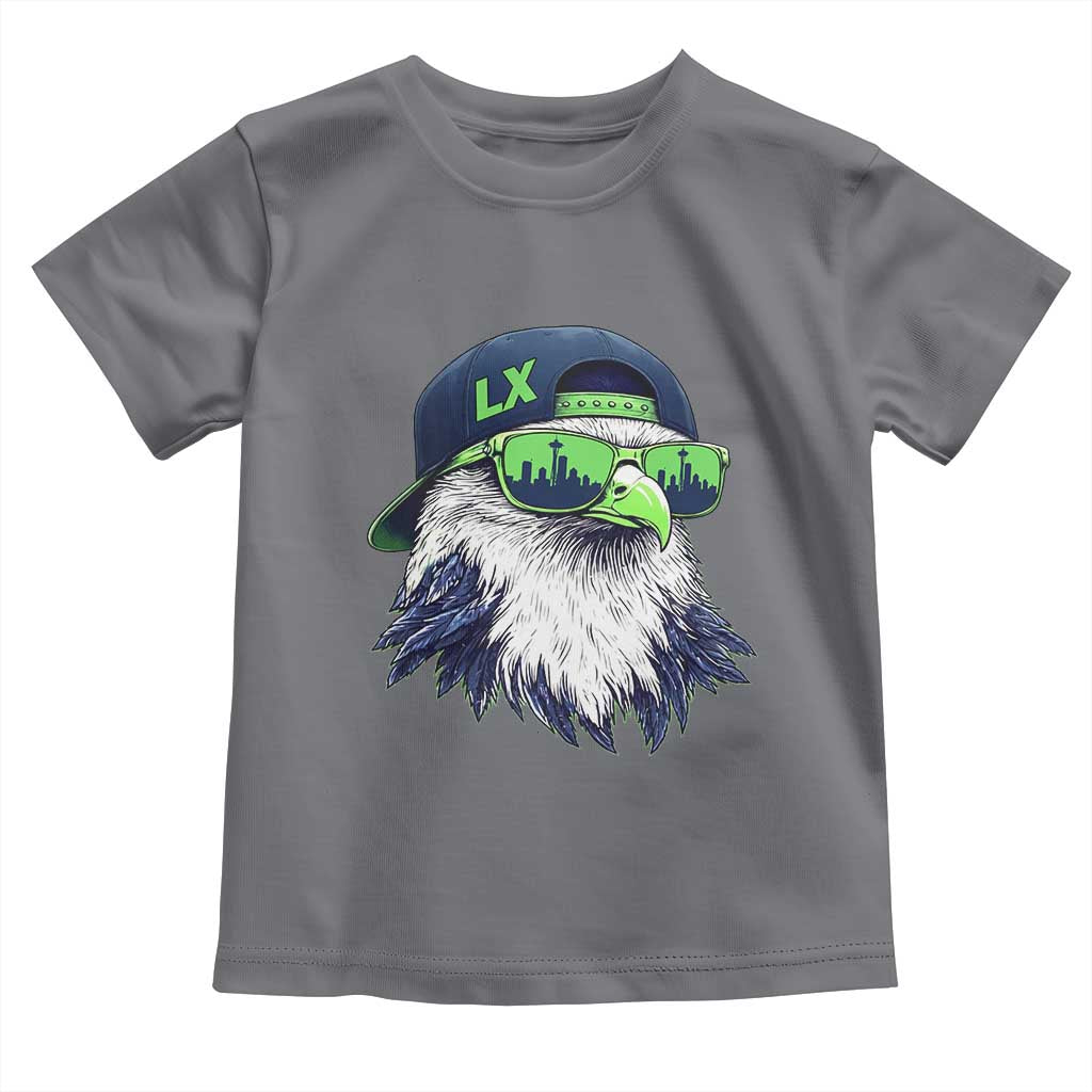 Vintage Hawk Graphic LX Cap Seattle Skyline Game Day Toddler T Shirt TS11 Charcoal Print Your Wear