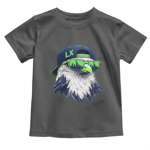 Vintage Hawk Graphic LX Cap Seattle Skyline Game Day Toddler T Shirt TS11 Dark Heather Print Your Wear