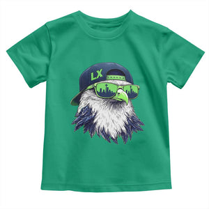 Vintage Hawk Graphic LX Cap Seattle Skyline Game Day Toddler T Shirt TS11 Irish Green Print Your Wear