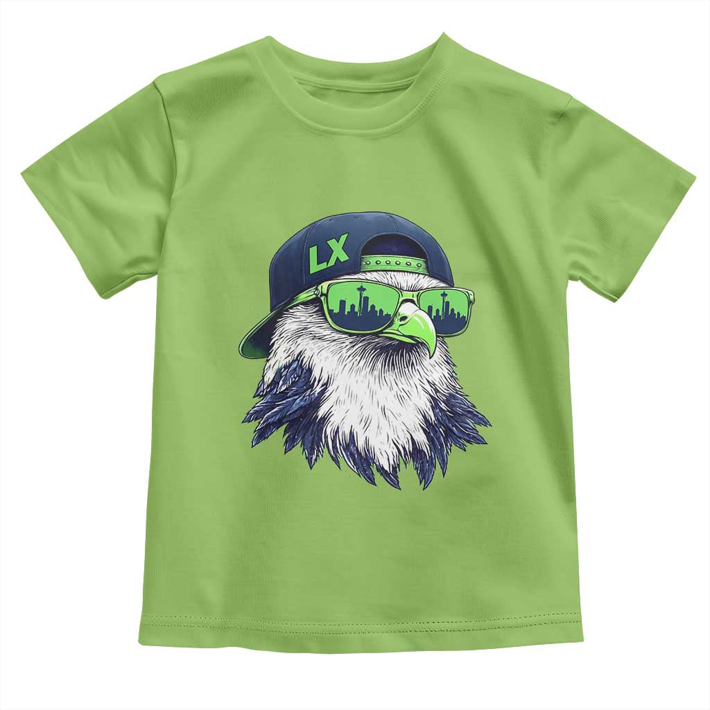 Vintage Hawk Graphic LX Cap Seattle Skyline Game Day Toddler T Shirt TS11 Lime Print Your Wear
