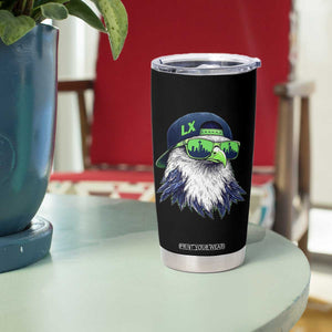 Vintage Hawk Graphic LX Cap Seattle Skyline Game Day Tumbler Cup TS11 Print Your Wear