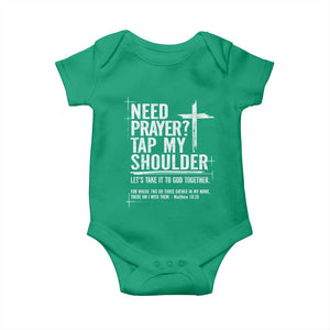 Need Prayer Tap My Shoulder Bible Verse Christian Baby Onesie TS11 Irish Green Print Your Wear