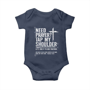 Need Prayer Tap My Shoulder Bible Verse Christian Baby Onesie TS11 Navy Print Your Wear