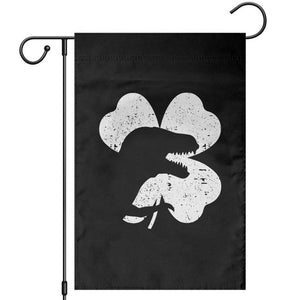 Funny St Patricks Day Dinosaur Shamrock Garden Flag TS11 Black Print Your Wear