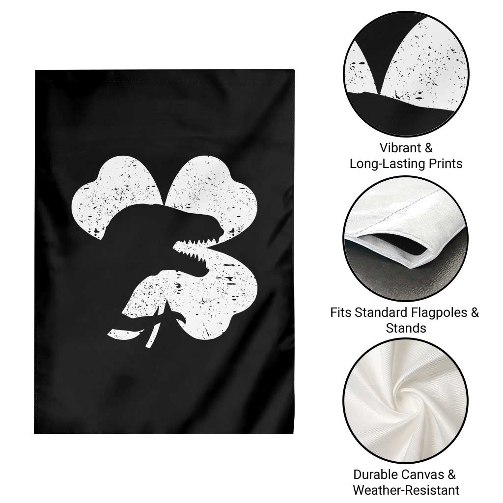 Funny St Patricks Day Dinosaur Shamrock Garden Flag TS11 Print Your Wear