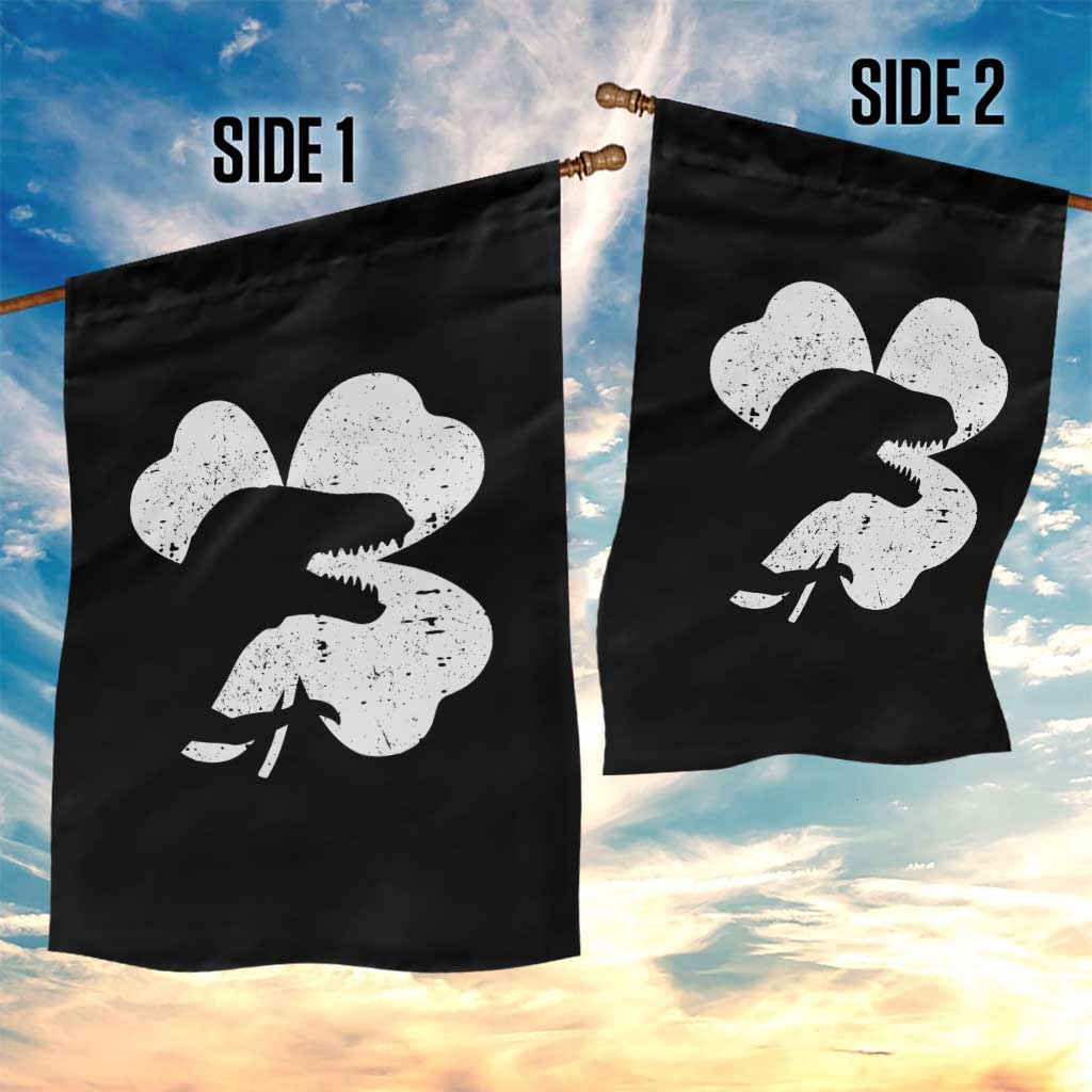 Funny St Patricks Day Dinosaur Shamrock Garden Flag TS11 Print Your Wear