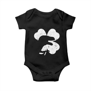 Funny St Patricks Day Dinosaur Shamrock Baby Onesie TS11 Black Print Your Wear